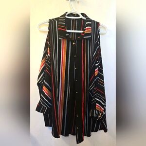 4 for $25 💥 Papillon Striped Cold-Shoulder Button Down Blouse size XL